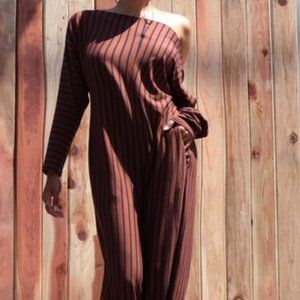 Mocha, Navy Striped Jump Suit